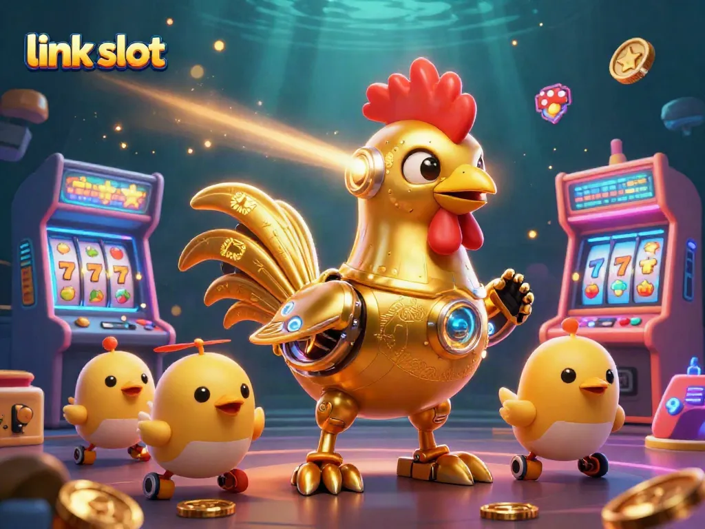 Engage in thrilling gameplay with link slot symbolizing rich slot machine action, showcasing vibrant casino elements.