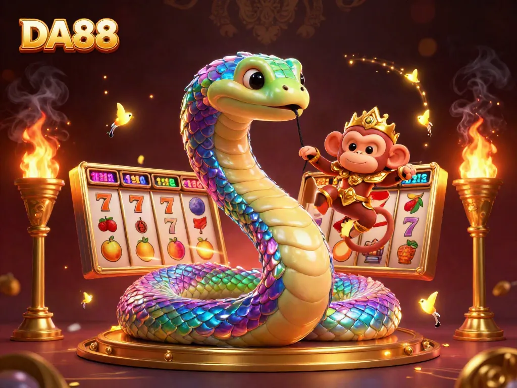 Experience thrilling gameplay at DA88 with vibrant casino elements including slots and jackpots.