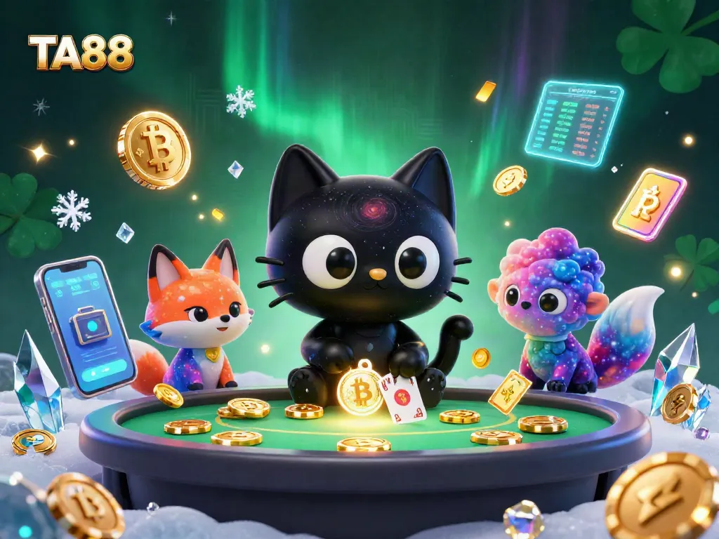 TA88 captivates players with cosmic casino charm, featuring vibrant animated characters and crypto elements.