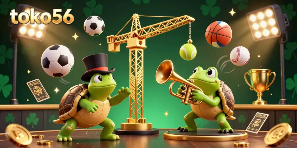 Engage with the excitement of gambling at toko56 with this lively speakeasy scene featuring unique characters and dynamic sports elements.