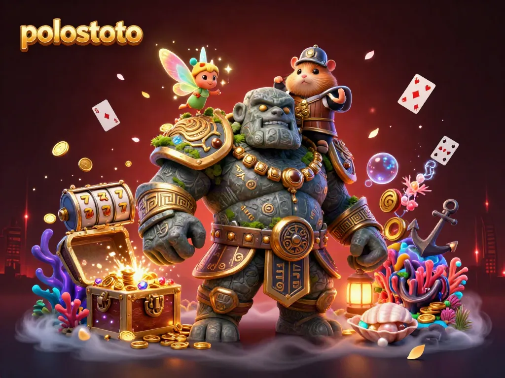 Experience thrilling slots gameplay at Polostoto with interactive animated characters and dynamic gambling elements.