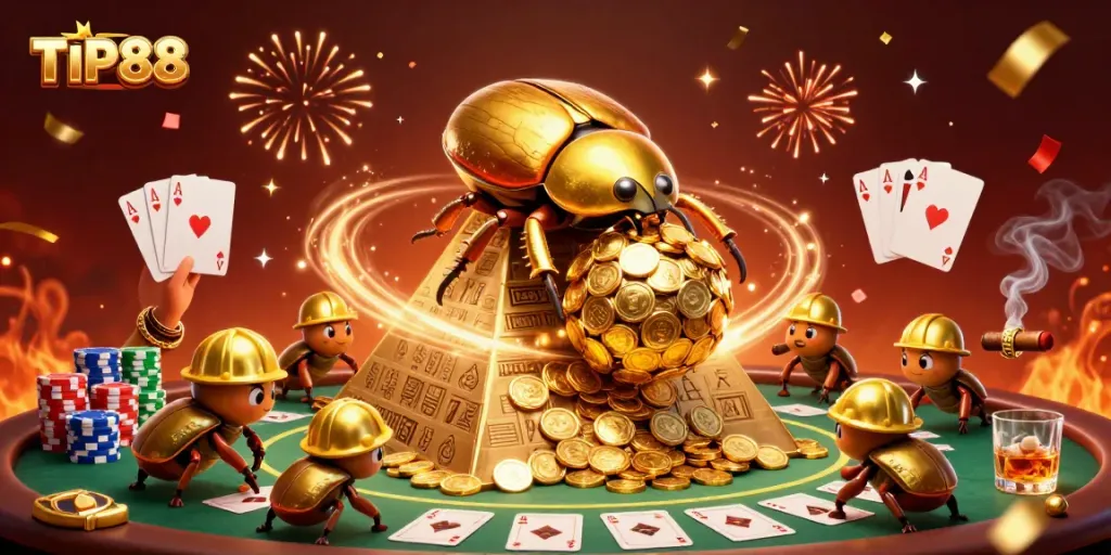 Engage with TIP88's vibrant gaming experience amidst golden coins and dynamic gameplay.