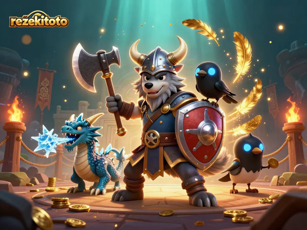 Experience thrilling gameplay with rezekitoto in this vibrant casino scene featuring fantasy elements.