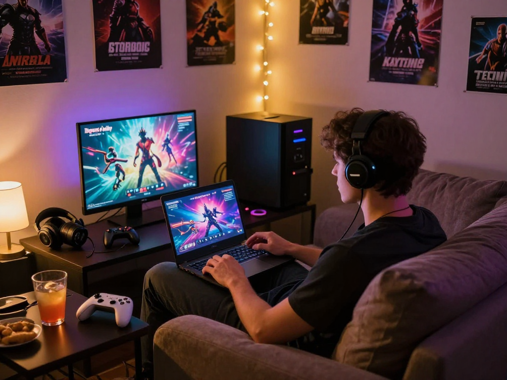 Adult gaming experience focused on degrees of lewdity in a cozy living room.