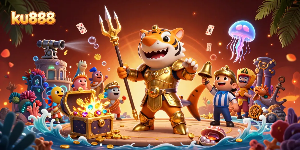 Experience thrills with ku888 in a vibrant underwater casino filled with treasures.