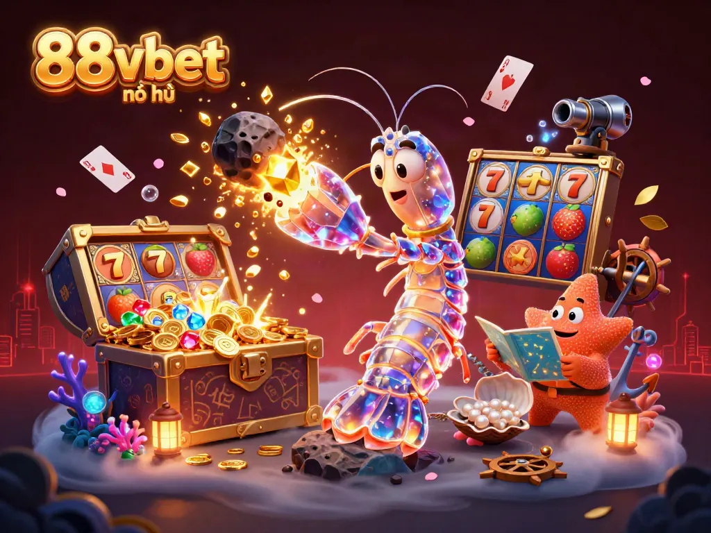 Experience thrilling wins with 88vbet nổ hũ in a vibrant 3D scene filled with dynamic gaming elements.