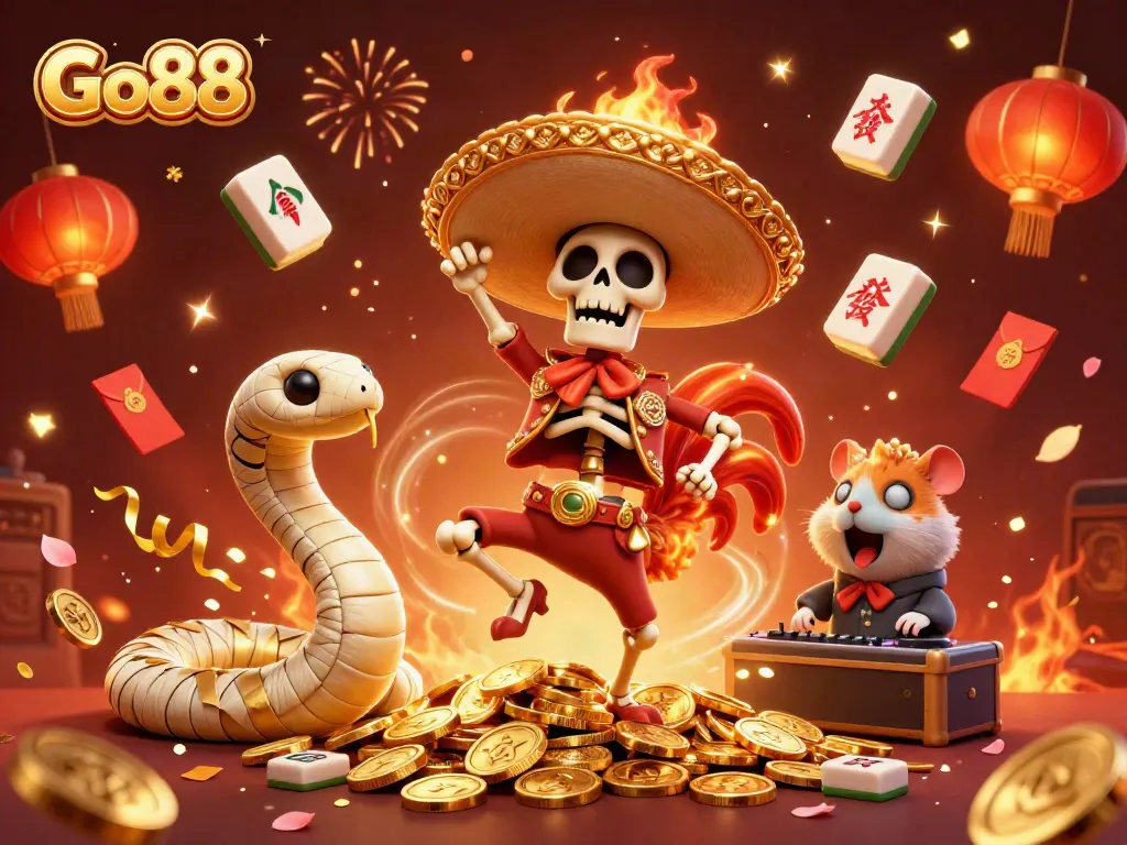 Experience Go88 with dynamic characters celebrating in a vibrant casino scene.