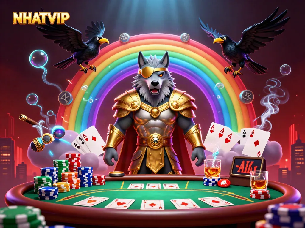 Experience thrilling action at NHATVIP with colorful casino chips and legendary Norse characters.