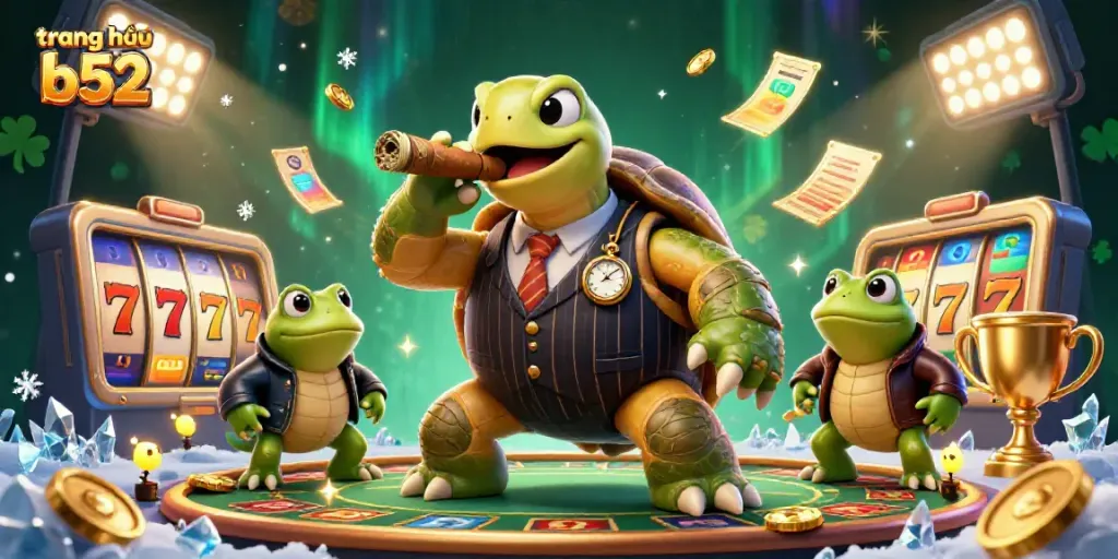 Play exciting games at trang chủ b52 with the massive turtle and bullfrog enforcers in a vibrant casino atmosphere.