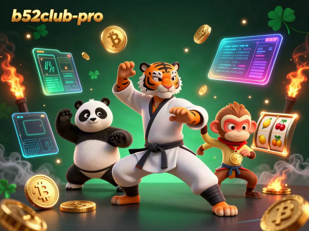 Engage with the vibrant world of b52club-pro featuring lively characters and crypto elements.